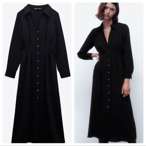 ZARA PLEATED MIDI DRESS